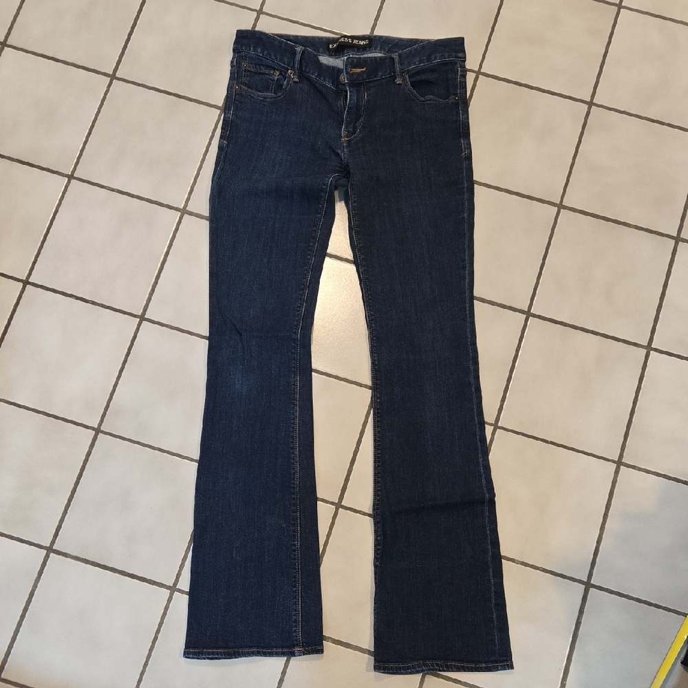 Express Blue Flare Wide Leg Denim